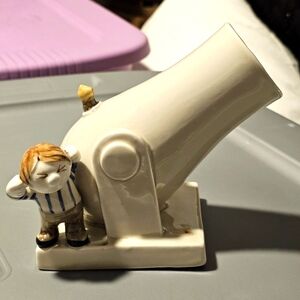 FITZ & FLOYD Boy Firing Cannon 1977 MatchStick Holder L👀K Ceramic